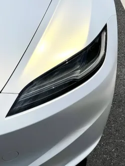Tesla Matte Aurora White Car Vinyl Wrap review sgff 01