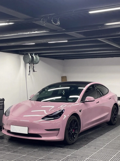 Glossy Oolong Milk Tea Pink Car Vinyl Wrap review 