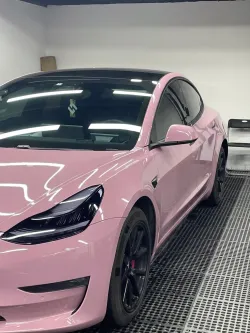 Glossy Oolong Milk Tea Pink Car Vinyl Wrap review fdsghh 02