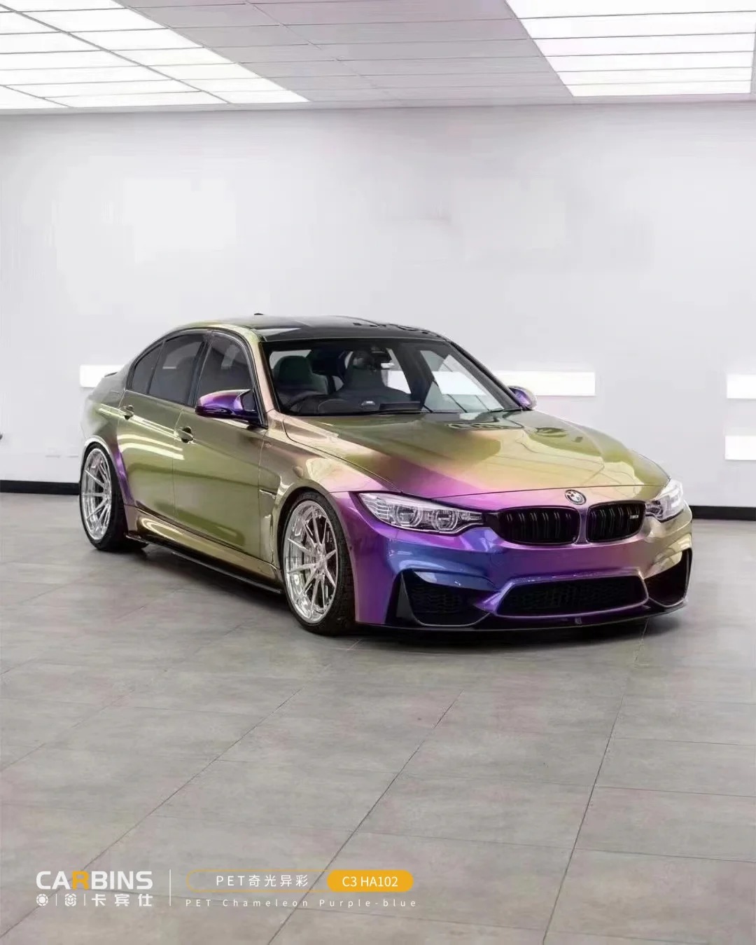 PET Gloss Shifting Green Purple Car Vinyl Wrap review sdgd 01