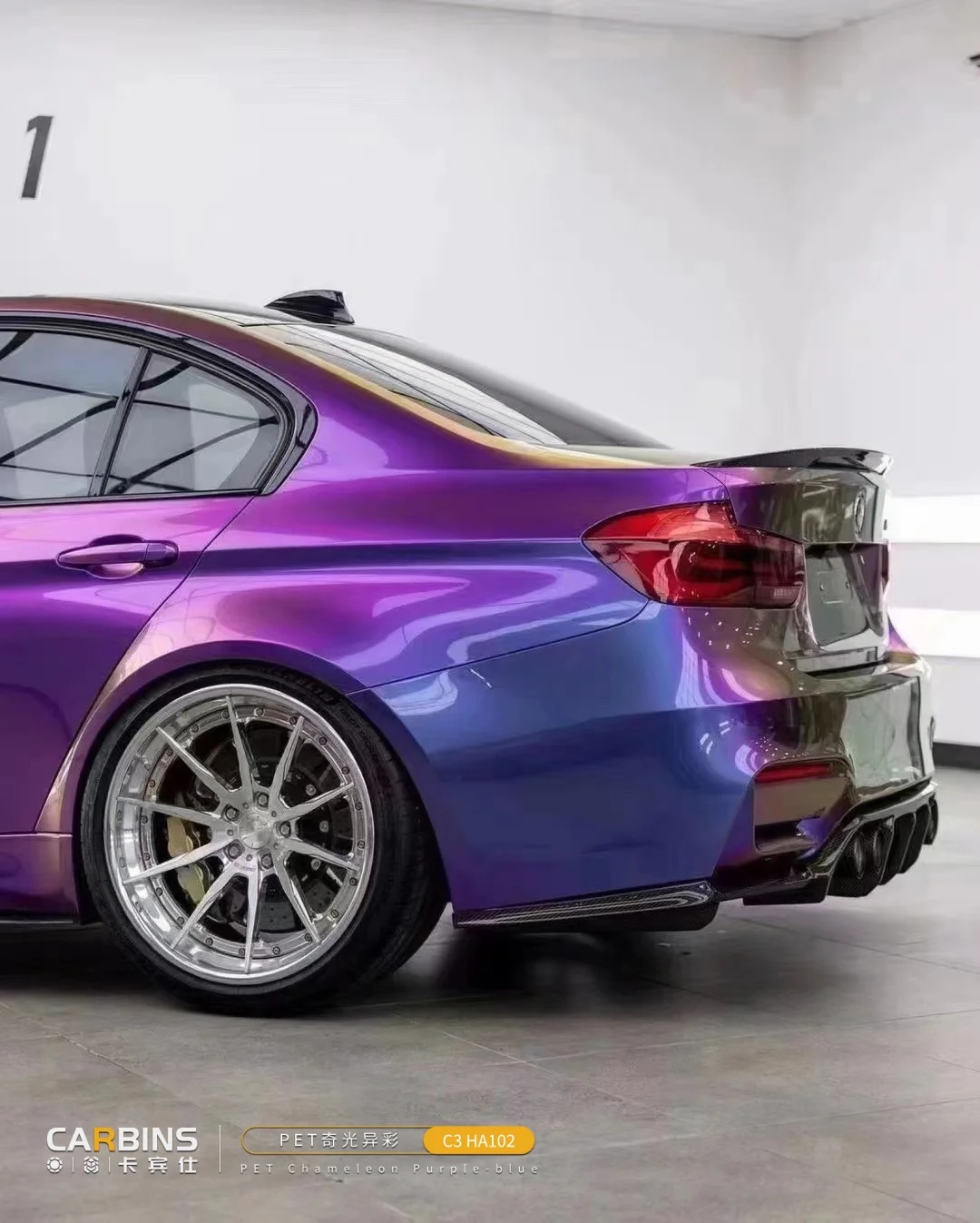 PET Gloss Shifting Green Purple Car Vinyl Wrap review sdgd 02