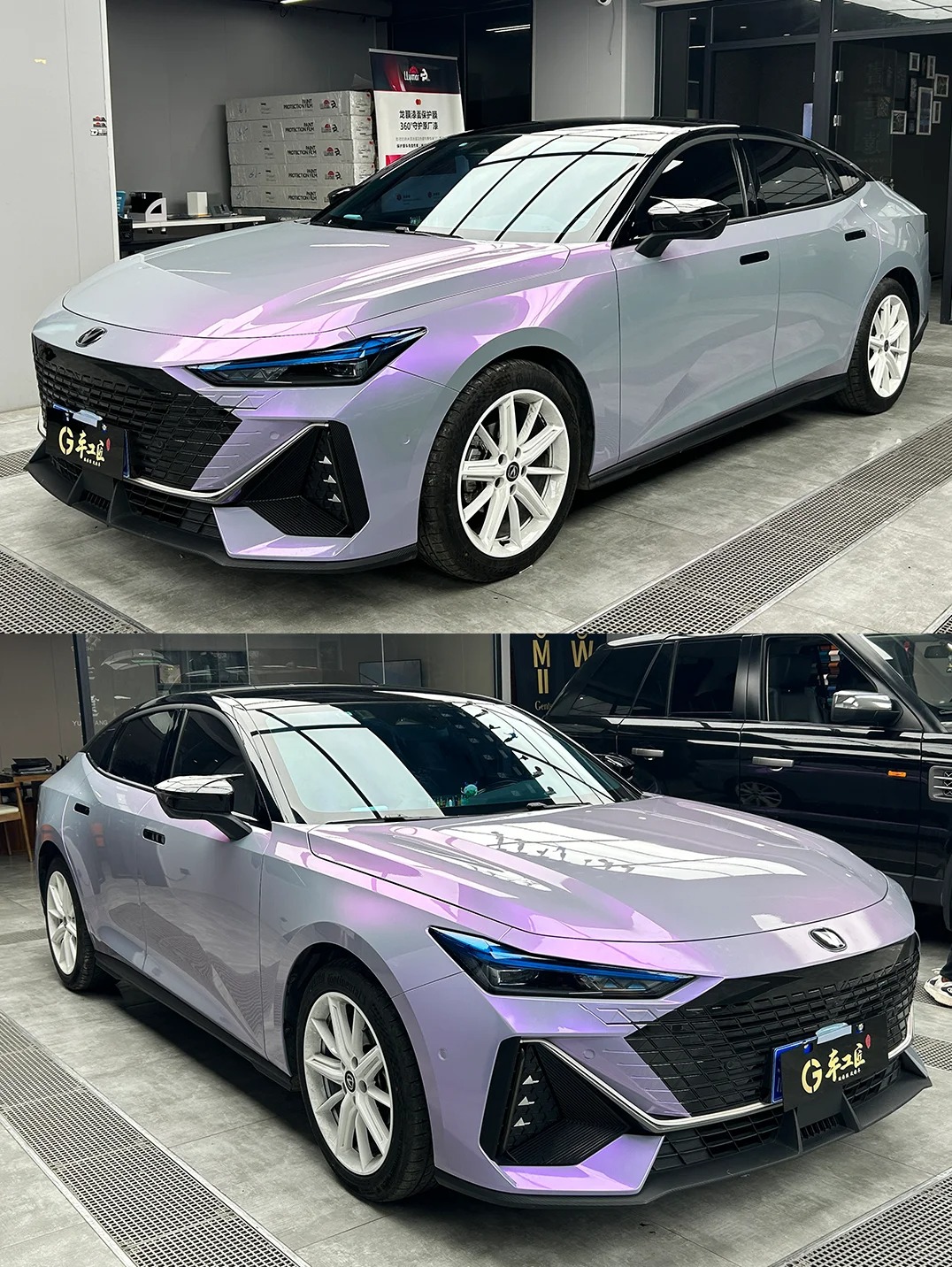 PET Candy Metallic Gray Purple Car Vinyl Wrap review grgh