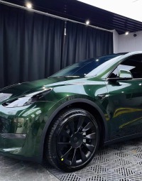 PET Gloss Metallic Midnight Green Car Vinyl Wrap review 2