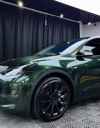 PET Gloss Metallic Midnight Green Car Vinyl Wrap review 2