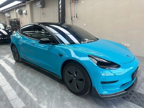 PET Super Gloss Miami Blue Car Vinyl Wrap review 