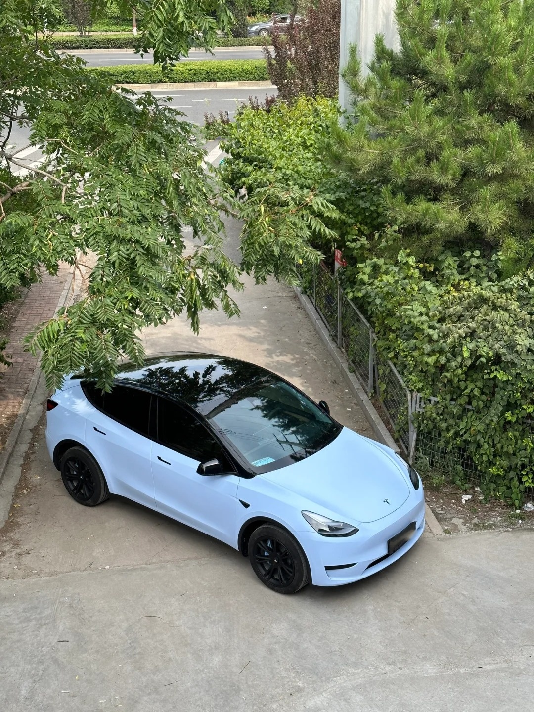 PET Macaron Baby Blue Car Vinyl Wrap review 0