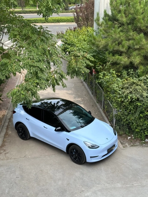 PET Macaron Baby Blue Car Vinyl Wrap review 