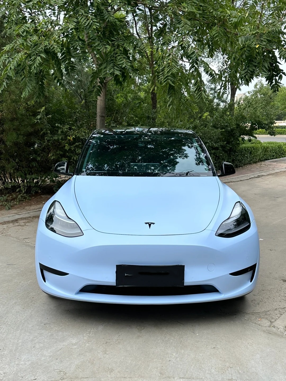 PET Macaron Baby Blue Car Vinyl Wrap review 0