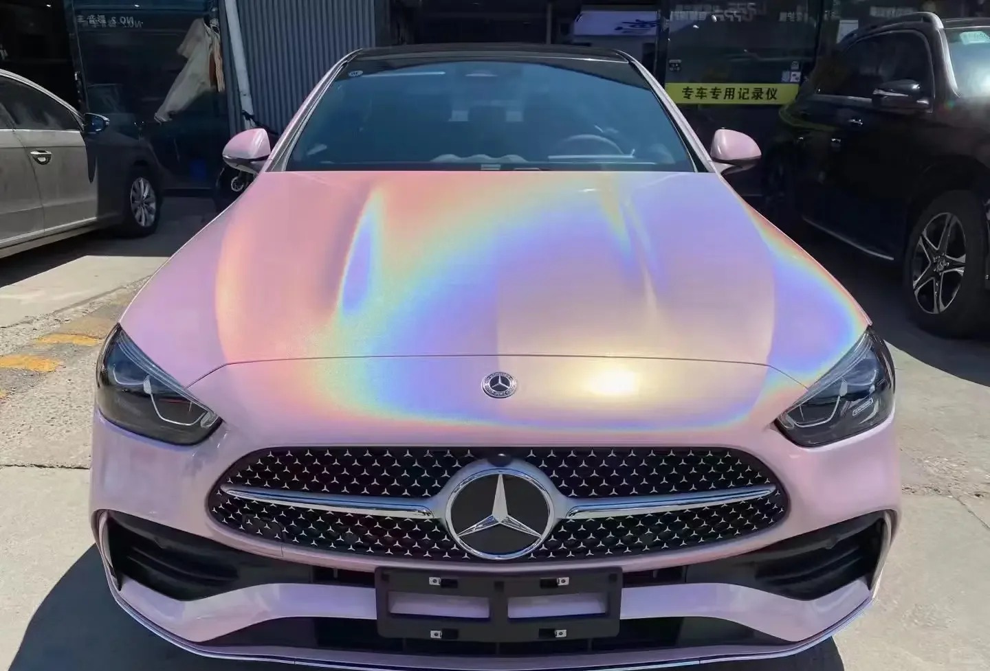 Glossy Laser Light Pink Car Vinyl Wrap review 1