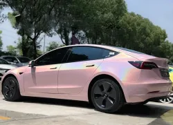Glossy Laser Light Pink Car Vinyl Wrap review oadk