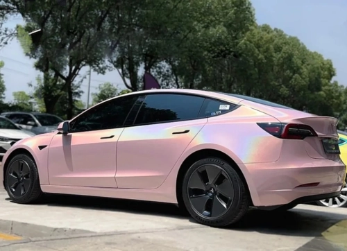 Glossy Laser Light Pink Car Vinyl Wrap review 