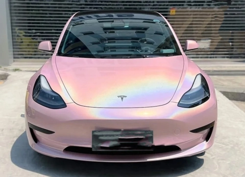 Glossy Laser Light Pink Car Vinyl Wrap review 