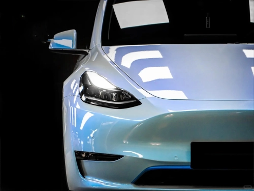 Tesla Twin Candy Grey Cyanine Car Vinyl Wrap review 