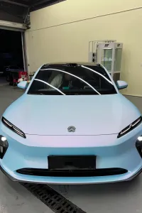 Tesla PET Matte Pink Blue Car Vinyl Wrap review 1