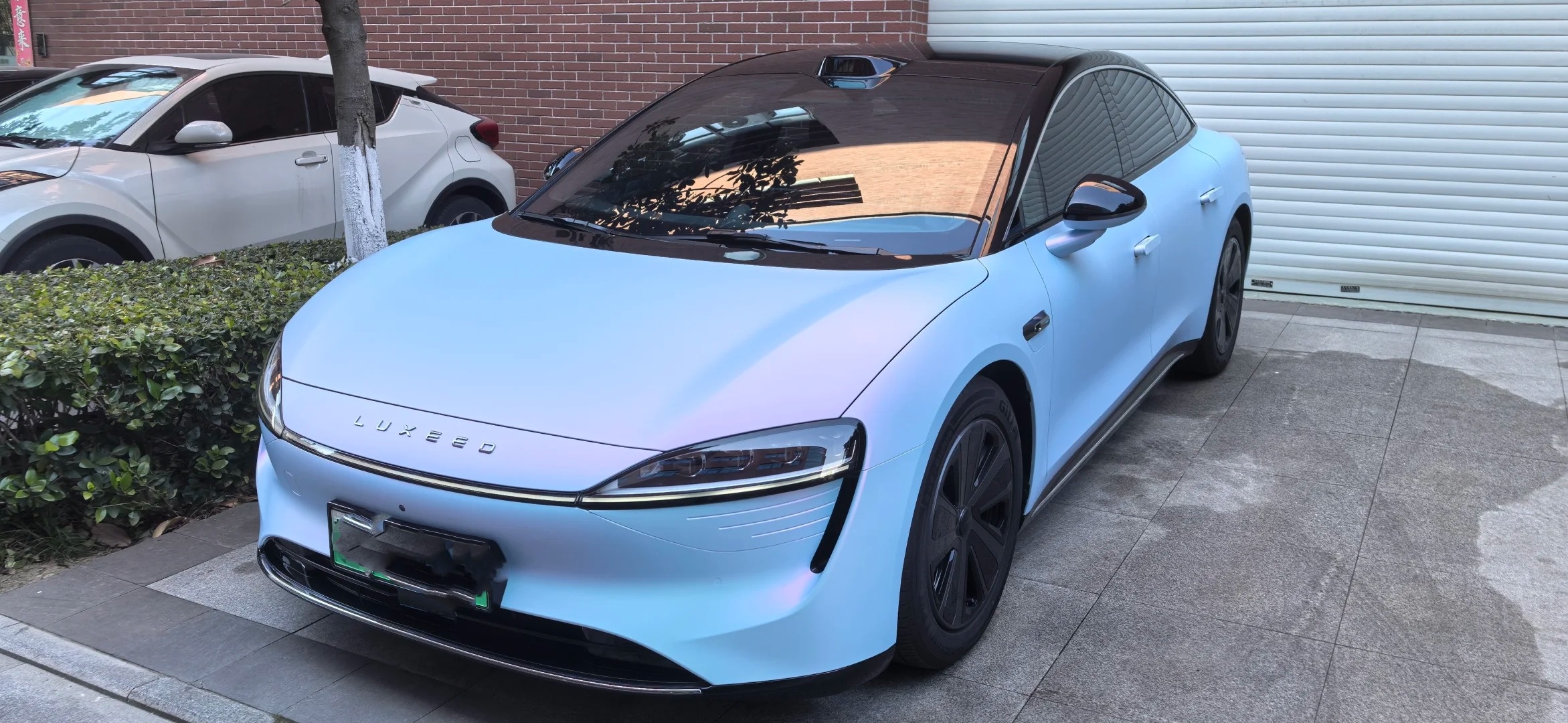 Tesla PET Matte Pink Blue Car Vinyl Wrap review biuje 01