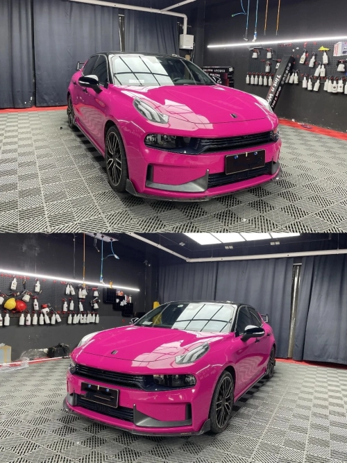 Glossy Crystal Rose Red Car Vinyl Wrap review 