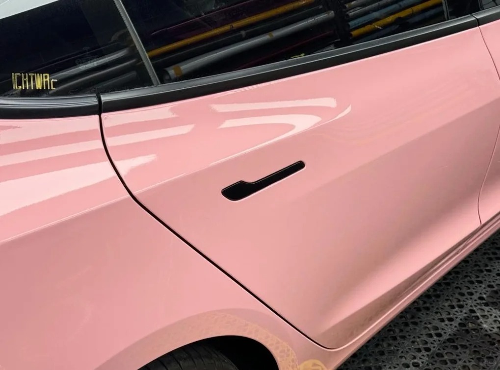 Gloss Rouge Pink Car Vinyl Wrap review bjih 01