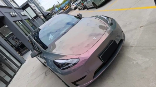 Glitter Metallic Star Ash Pink Car Vinyl Wrap review 