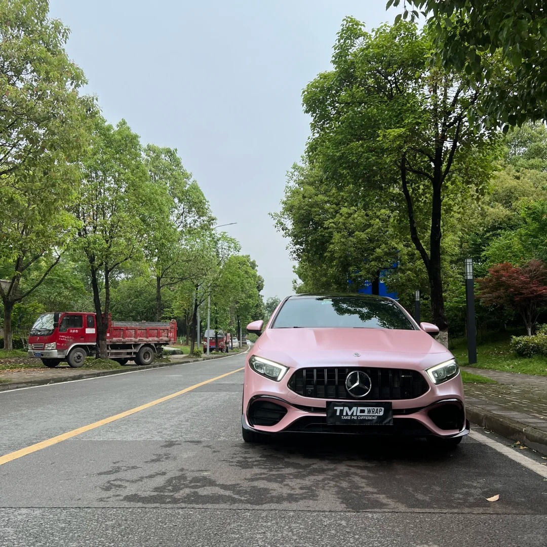 Matte Pure Metal Cherry Pink Car Vinyl Wrap review btrj 02