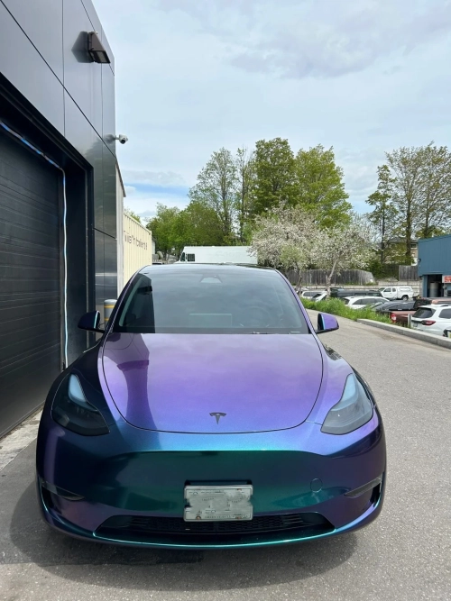 Gloss Diamond Purple Blue Car Vinyl Wrap review 