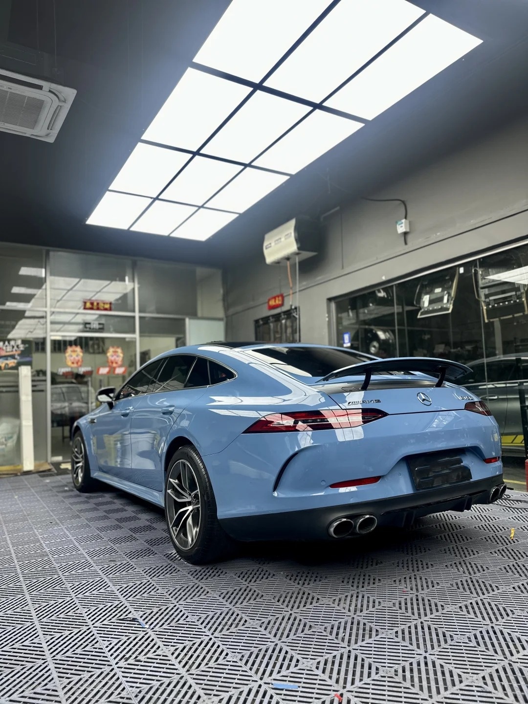 TPU China Blue Car Vinyl Wrap review safd 02