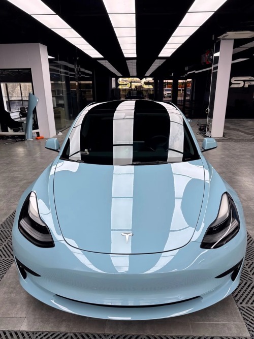 TPU Glossy Meisen Blue Car Vinyl Wrap review 