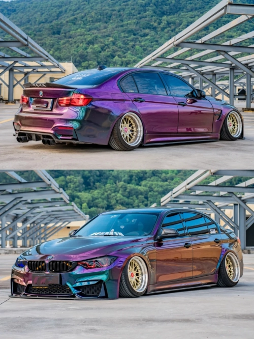 Chameleon Flowing Phantom Purple Car Vinyl Wrap review 