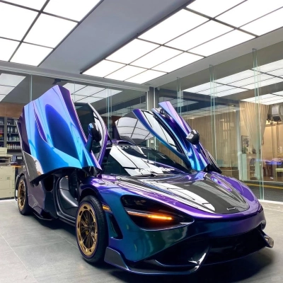 Hiuh Chameleon Flowing Phantom Purple Car Vinyl Wrap