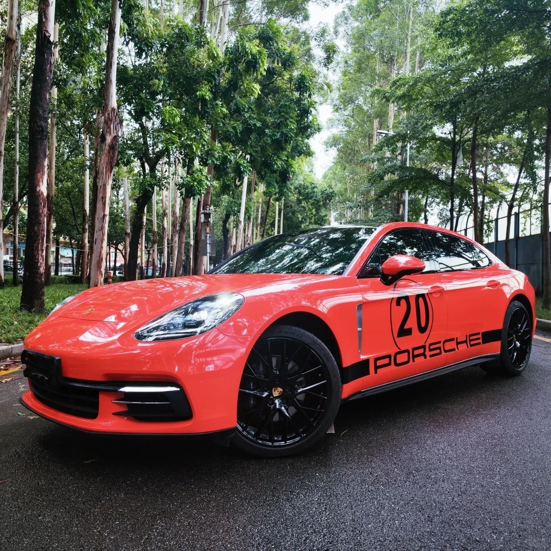 Super Gloss Lava Orange Car Vinyl Wrap [Porsche OEM Color] review 0