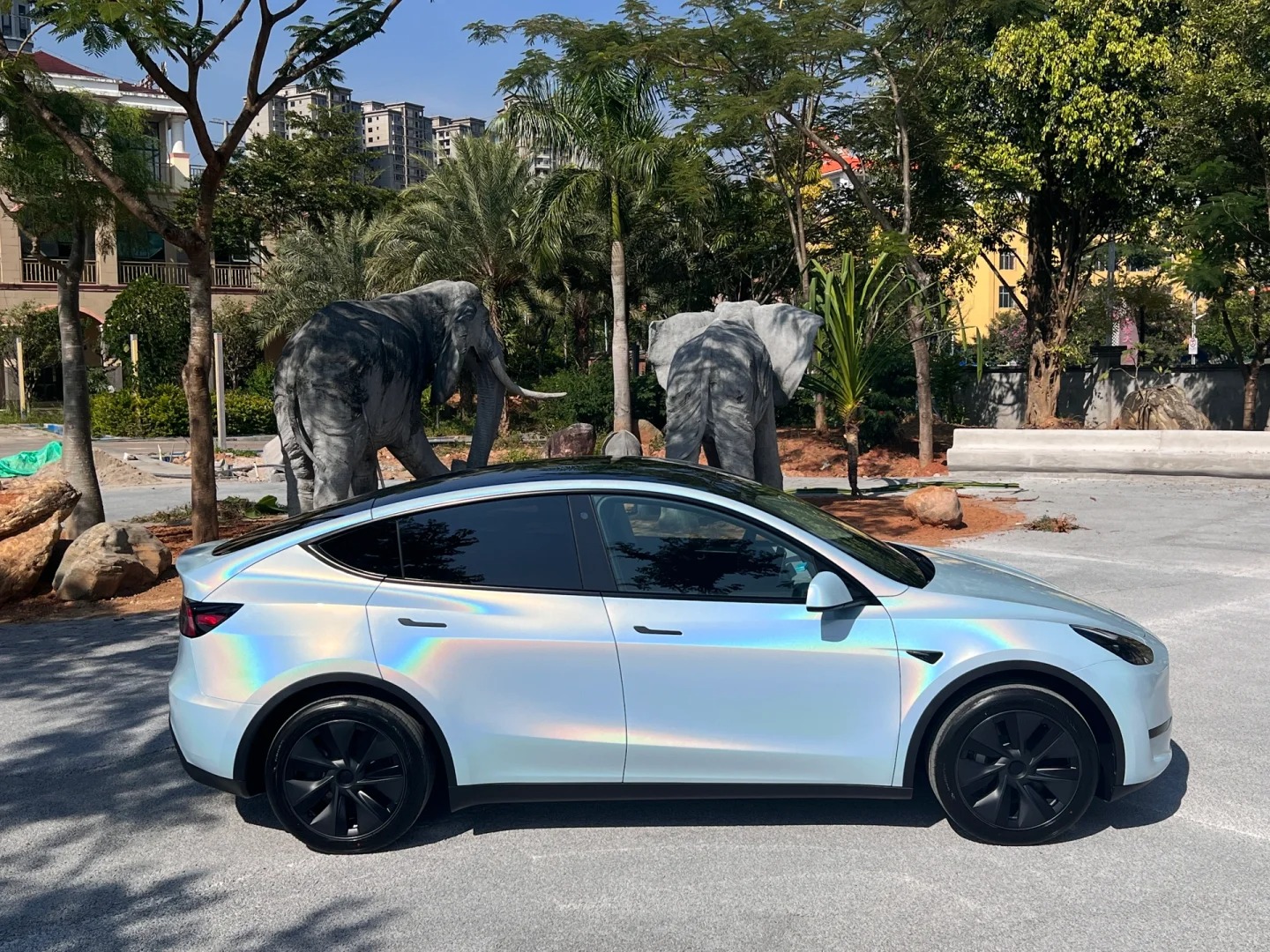 Rainbow Holographic Ocean Blue Car Vinyl Wrap review cdsgdth 01