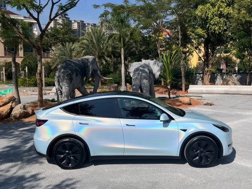 Rainbow Holographic Ocean Blue Car Vinyl Wrap review 