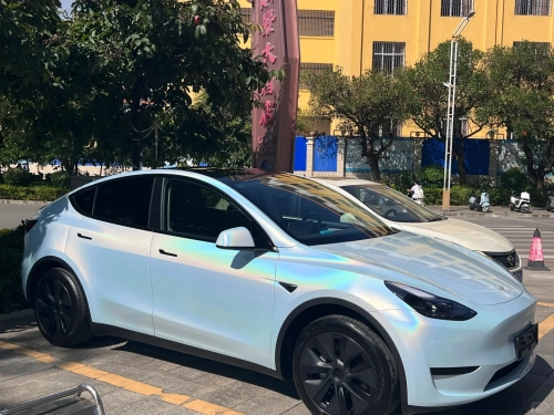 Rainbow Holographic Ocean Blue Car Vinyl Wrap review 