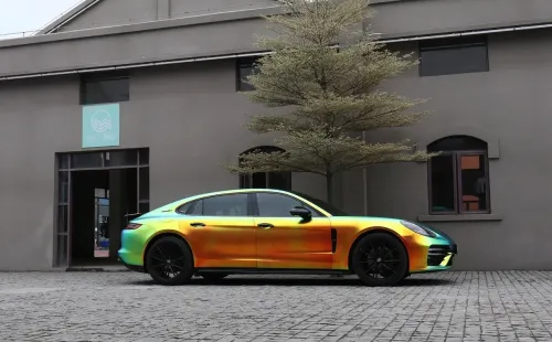 Matte Metallic Rainbow Chrome Green Car Vinyl Wrap review 