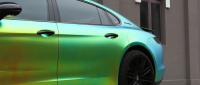 Matte Metallic Rainbow Chrome Green Car Vinyl Wrap review 1