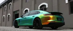 Matte Metallic Rainbow Chrome Green Car Vinyl Wrap review dger 01