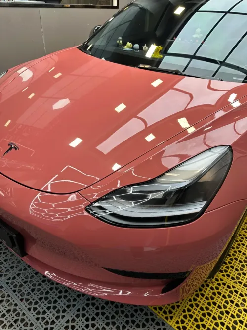 Glossy Morganite Red Car Vinyl Wrap review 