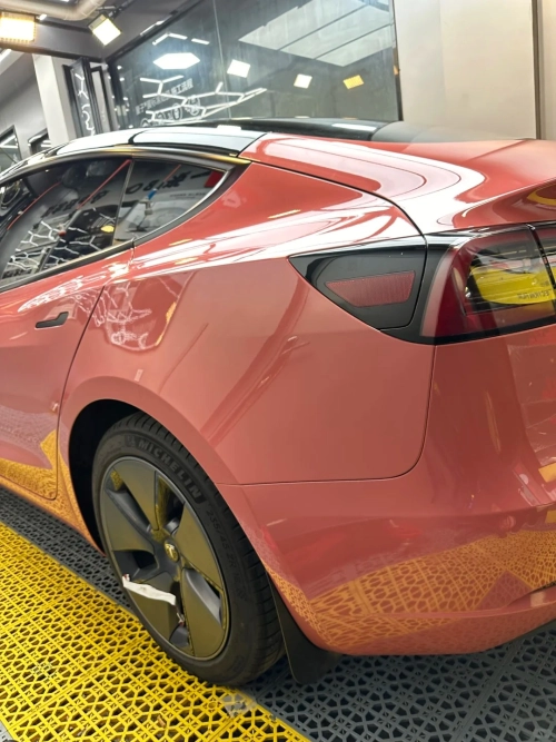 Glossy Morganite Red Car Vinyl Wrap review 
