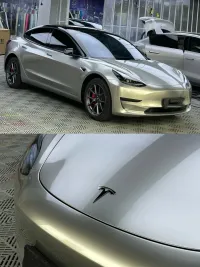 Gloss Chrome Champagne Gold Car Vinyl Wrap review 0