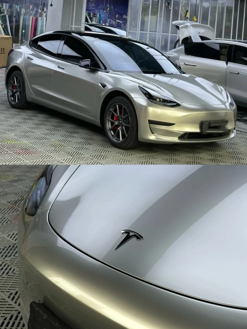 Gloss Chrome Champagne Gold Car Vinyl Wrap review 