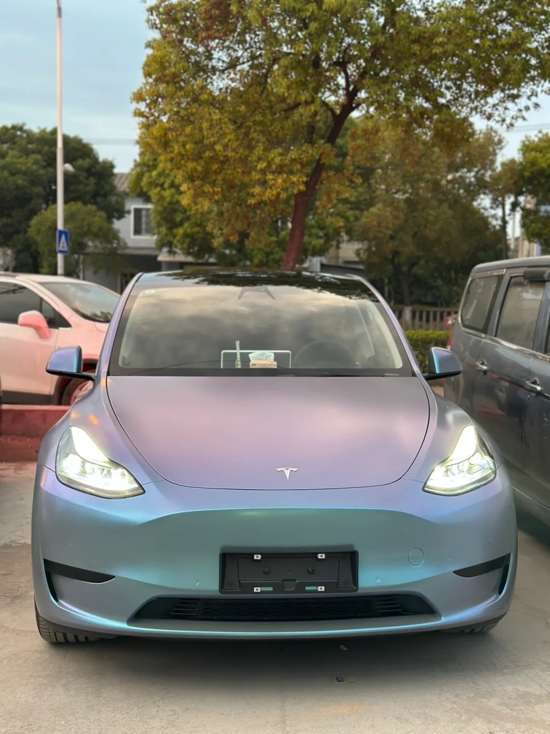 Matte Diamond Gray Blue Car Vinyl Wrap review dsgefh 01