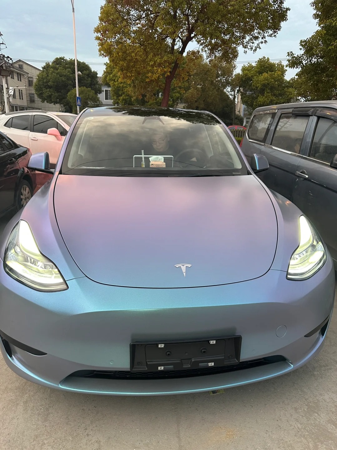 Matte Diamond Gray Blue Car Vinyl Wrap review dsgefh 02