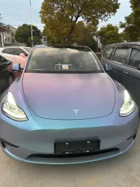 Matte Diamond Gray Blue Car Vinyl Wrap review 1