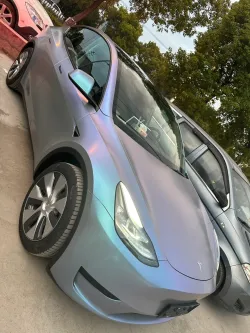 Matte Diamond Gray Blue Car Vinyl Wrap review dsgefh 03
