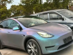 Matte Diamond Gray Blue Car Vinyl Wrap review dsgefh 04