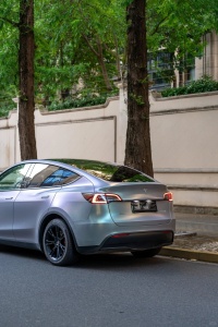 Matte Diamond Gray Blue Car Vinyl Wrap review 1