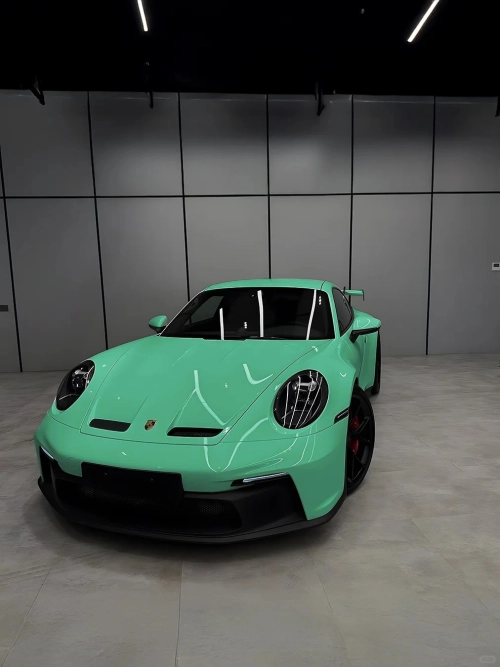 Porsche Gloss Mint Green Car Vinyl Wrap review 