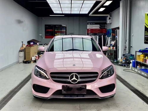 Glossy Laser Light Pink Car Vinyl Wrap review 