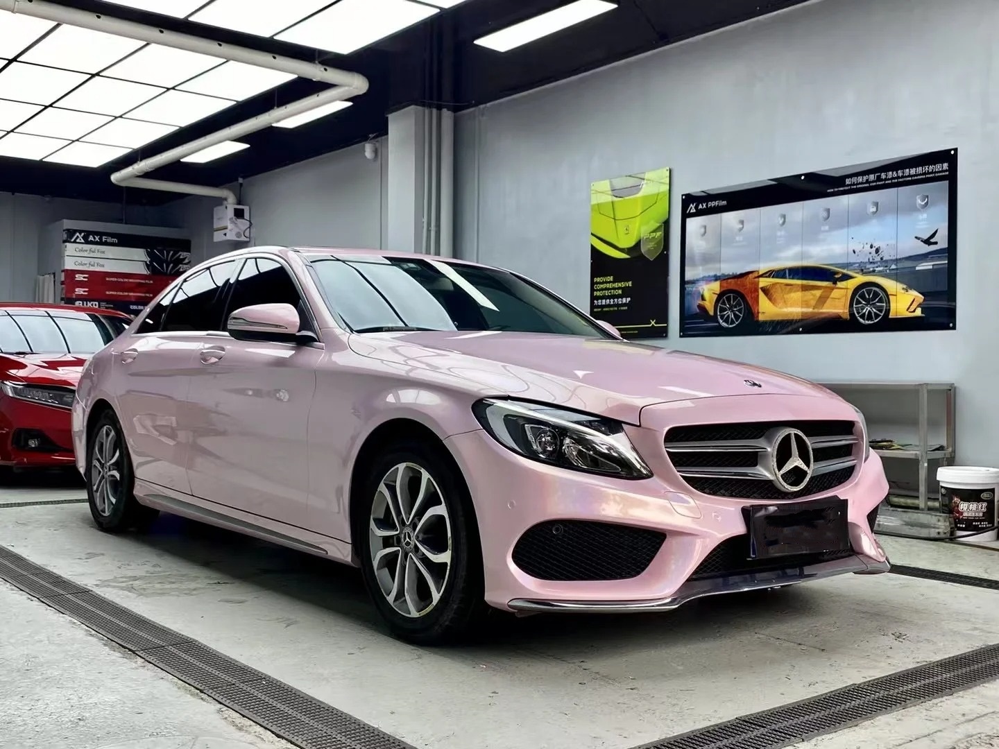 Glossy Laser Light Pink Car Vinyl Wrap review 1