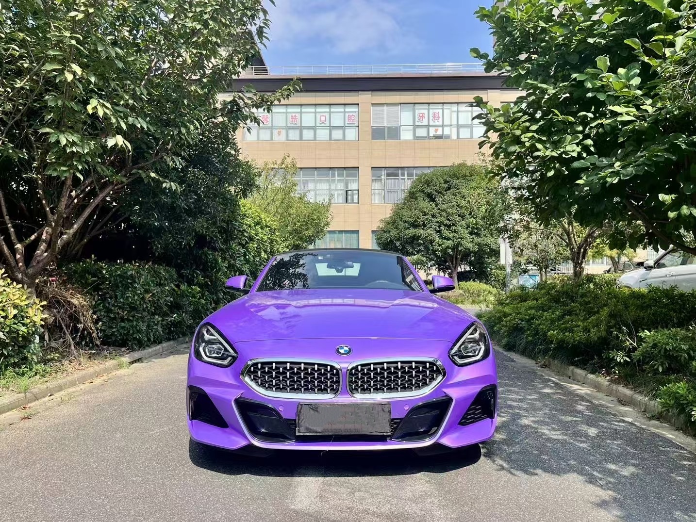 Glossy Laser Light Purple Car Vinyl Wrap review 1