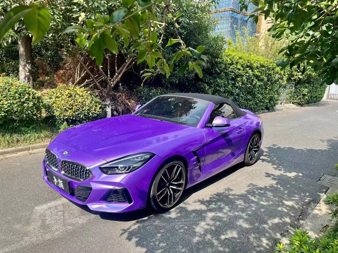 Glossy Laser Light Purple Car Vinyl Wrap review 0